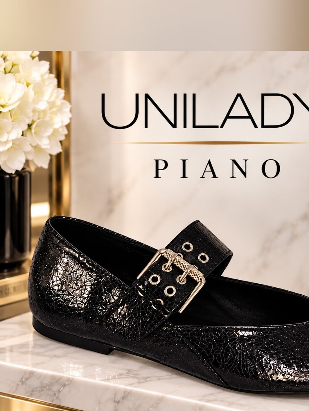 Unilady “Piano” Black Patent Mary Jane Flats – Women’s Size 11 – New in Box